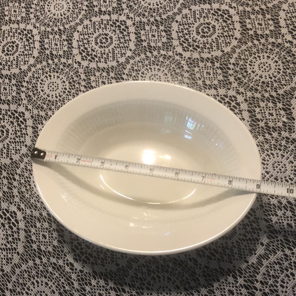 Adams Real English Ironstone Micratex Oval Bowl White With Striped Inside Design - Picture 4 of 8